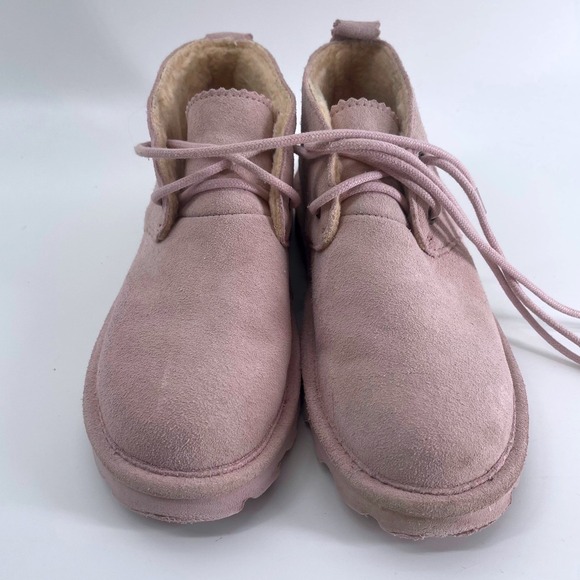 Bearpaw Pink Suede Cozy Lined Chukka Women's Size 6 boots - Picture 2 of 6